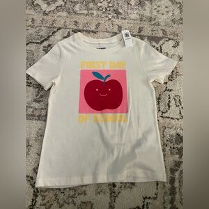 Old Navy Cream Tee with Apple Graphic